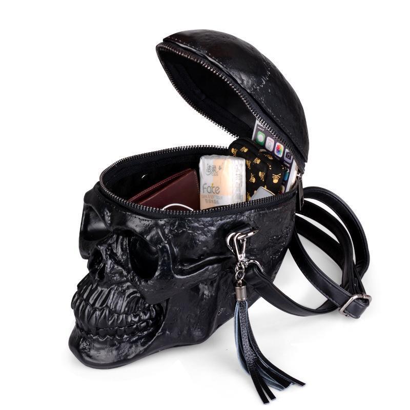 Edgy Dark Skull Crossbody Bag