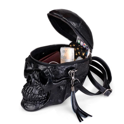 Edgy Dark Skull Crossbody Bag