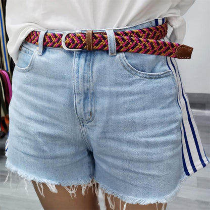 Elastic Woven Leather Belt