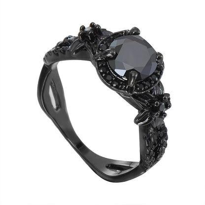 Classic Black Gemstone Engagement Ring