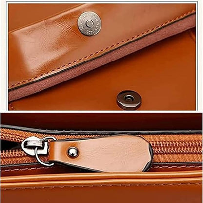 Stylish PU Leather Laptop Backpack - Comfortable & Durable