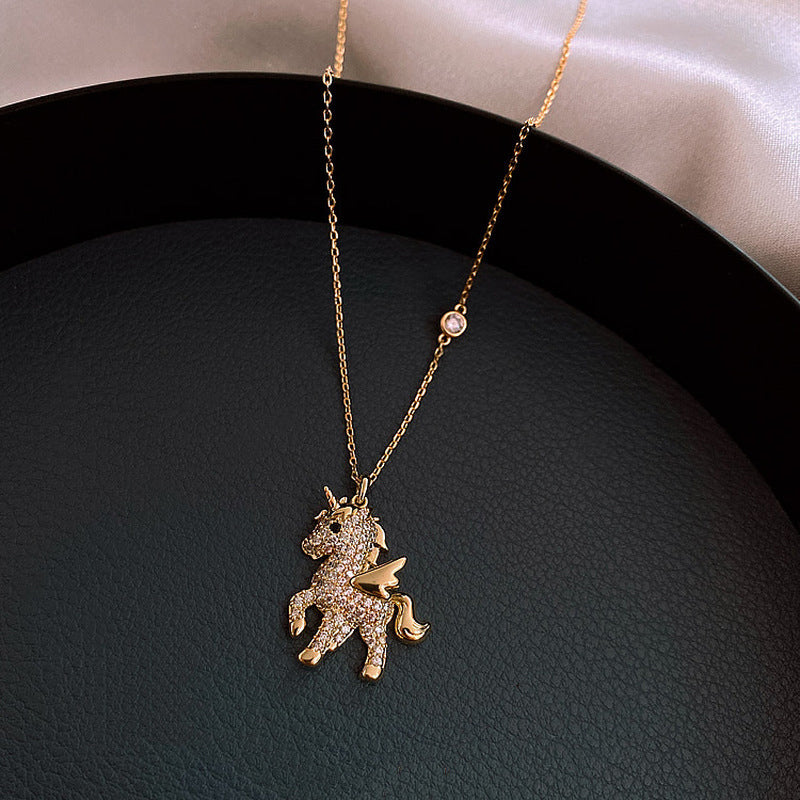 Beautiful Winged Unicorn Pendant Necklace