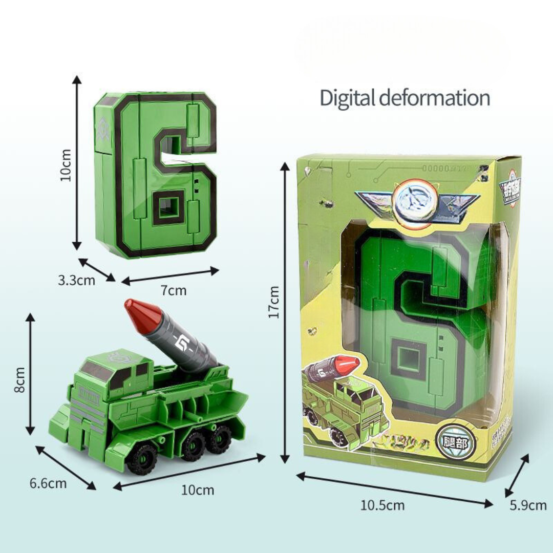 Portable Kids Number Car Toy Set