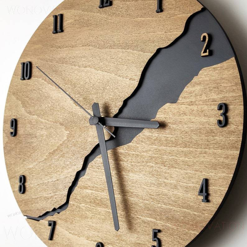 Unique Black Wall Clock - Modern Artistic Timepiece