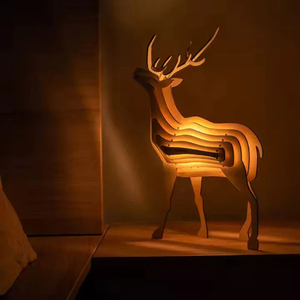 Handcrafted Woodland Animal Table Lamp