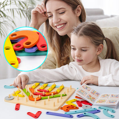 Wooden Educational Peg Board Toy - Fesara