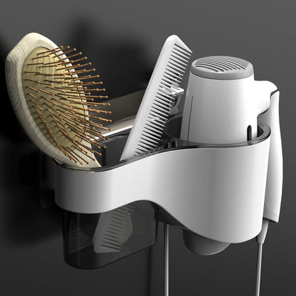 Space-Saving Bathroom Shelf with Storage for Hair Dryer - Fesara