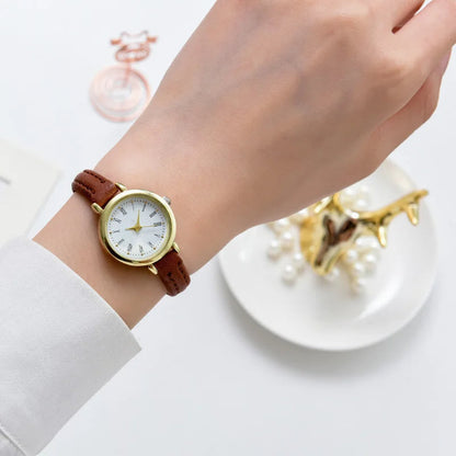 Simple Gold Women's Watch with Roman Numerals