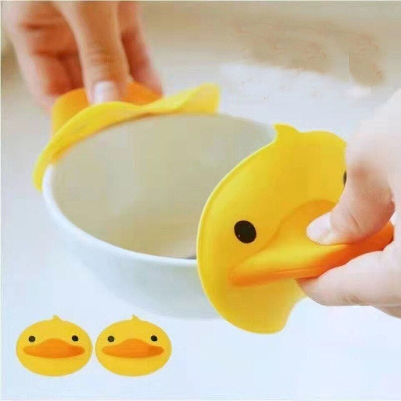 Bright Yellow Quack Duck Oven Mitts