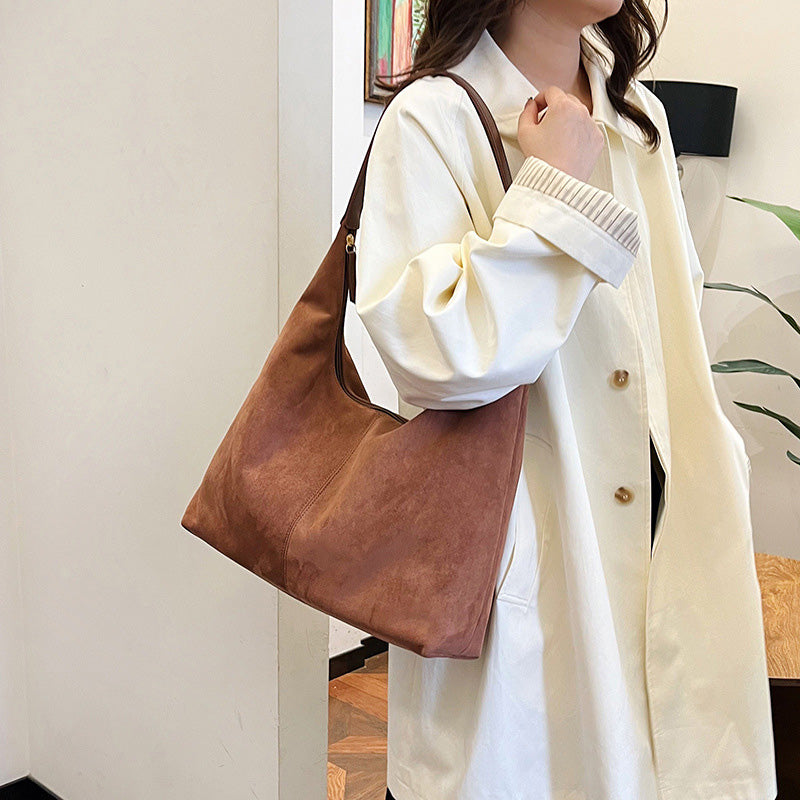 Luxurious Suede Crossbody Bag with Extra Storage