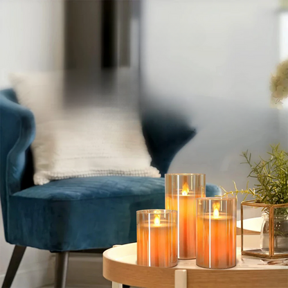 Warm Ambient LED Flicker Candle Set