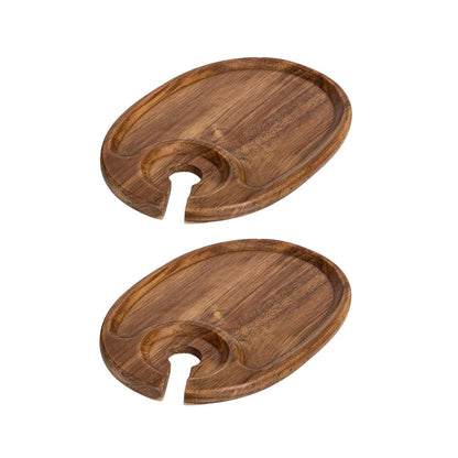 Stylish Snack Plate with Wine Glass Holder