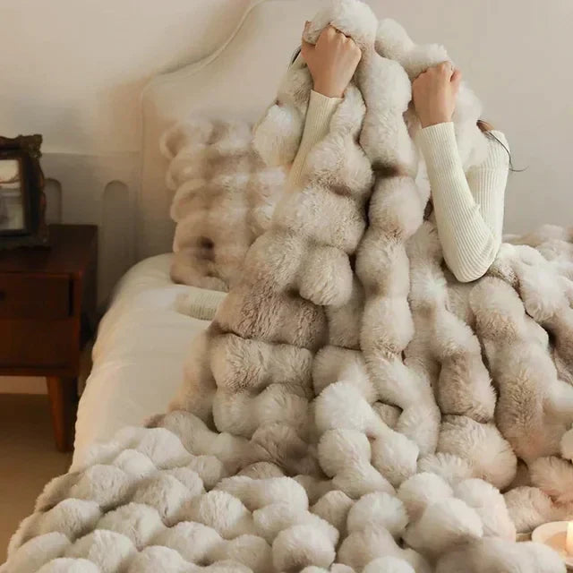 Soft Faux Fur Wearable Blanket Wrap - Fesara