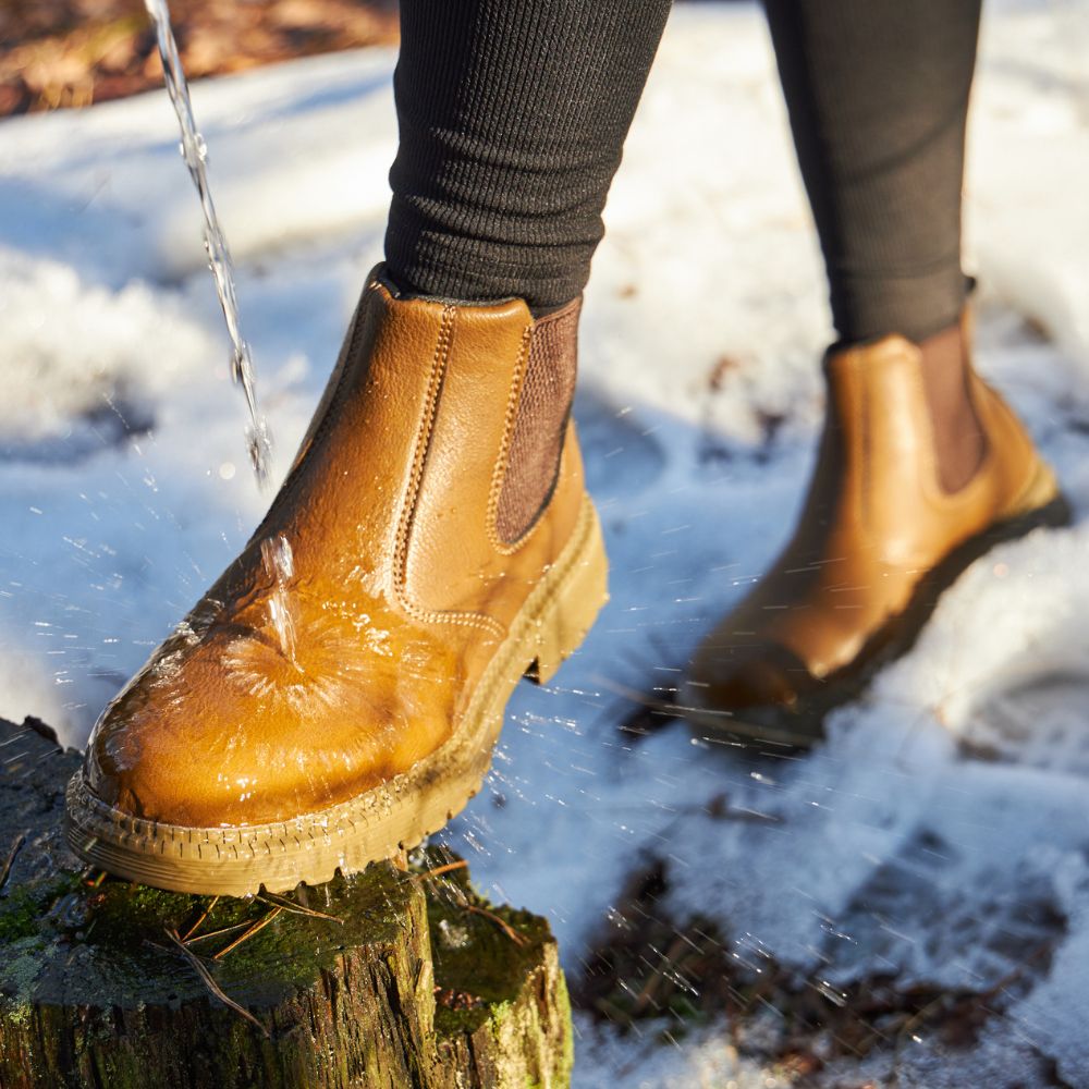 Durable Leather Steel Toe Work Boots