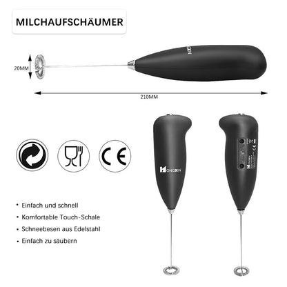 Compact Electric Milk Frother in Stainless Steel