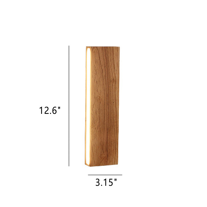 Rustic Wooden Slim LED Wall Lamp