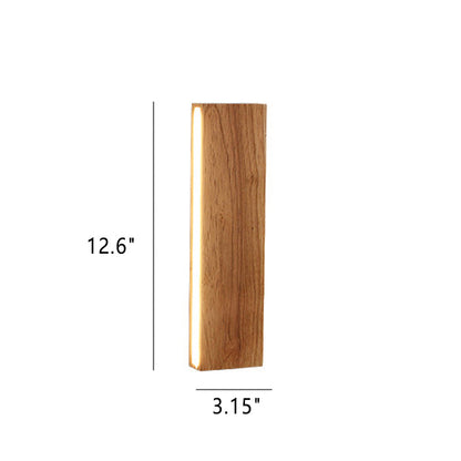 Rustic Wooden Slim LED Wall Lamp