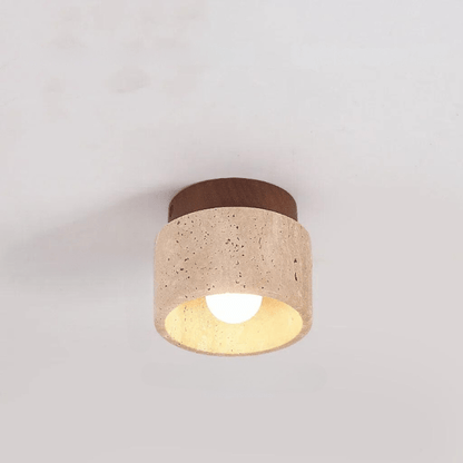 Elegant Travertine Ceiling Lamp - Warm Ambient Lighting