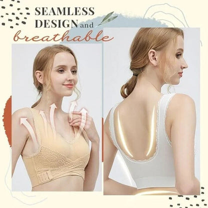 Comfortable Front Closure Lace Bra - Fesara