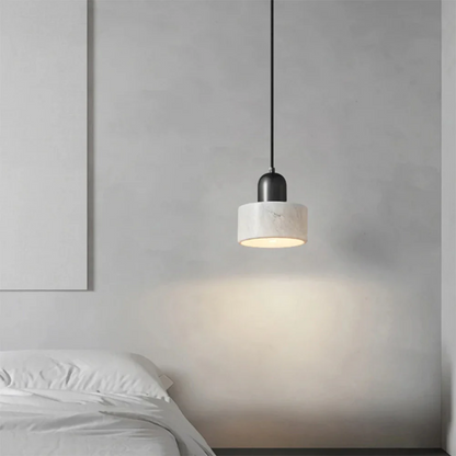 Elegant White Marble Drop Lamp - Fesara