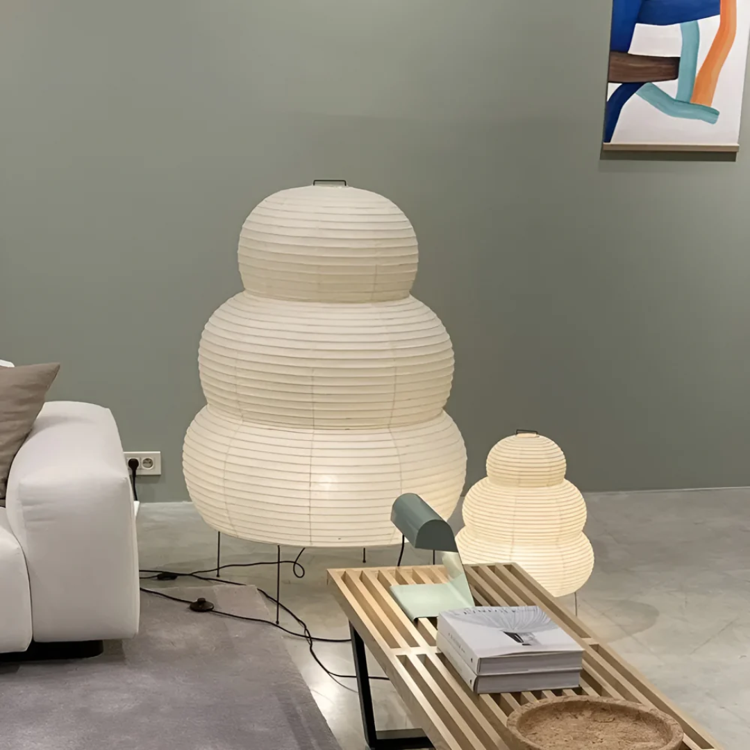 Asian Style Paper Shade Floor Lamp