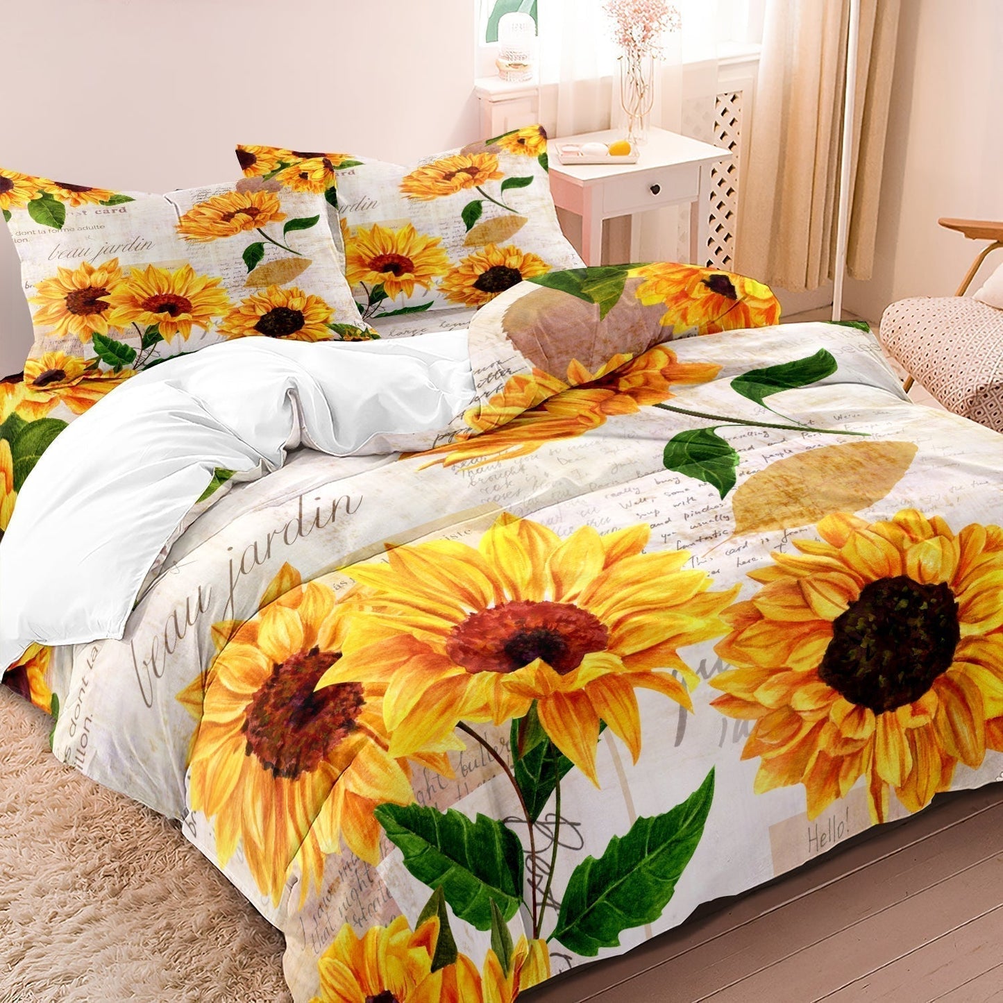 Cozy Floral Bedding Set - Calming Nature Duvet Cover