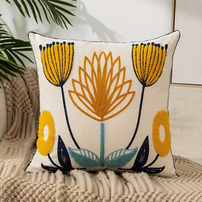 Colorful Flower Pattern Accent Pillow