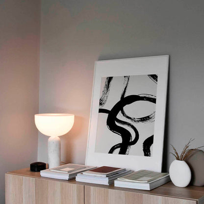 Elegant Marble Table Lamp with Gold Details