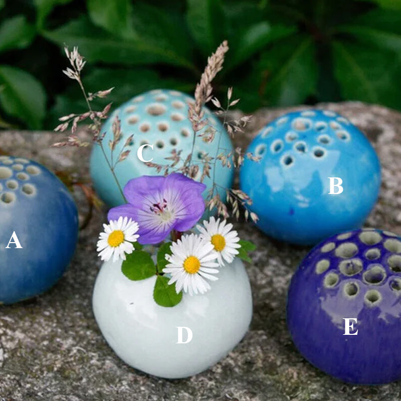 Unique Handmade Perforated Stone Vase Table Decor - Fesara