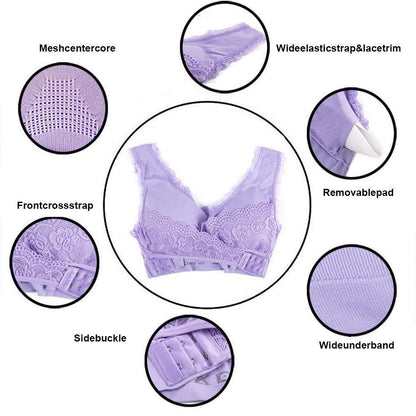Comfortable Front Closure Lace Bra