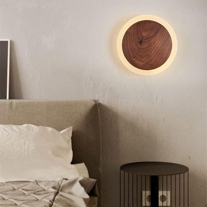 Modern Natural Wood LED Wall Light