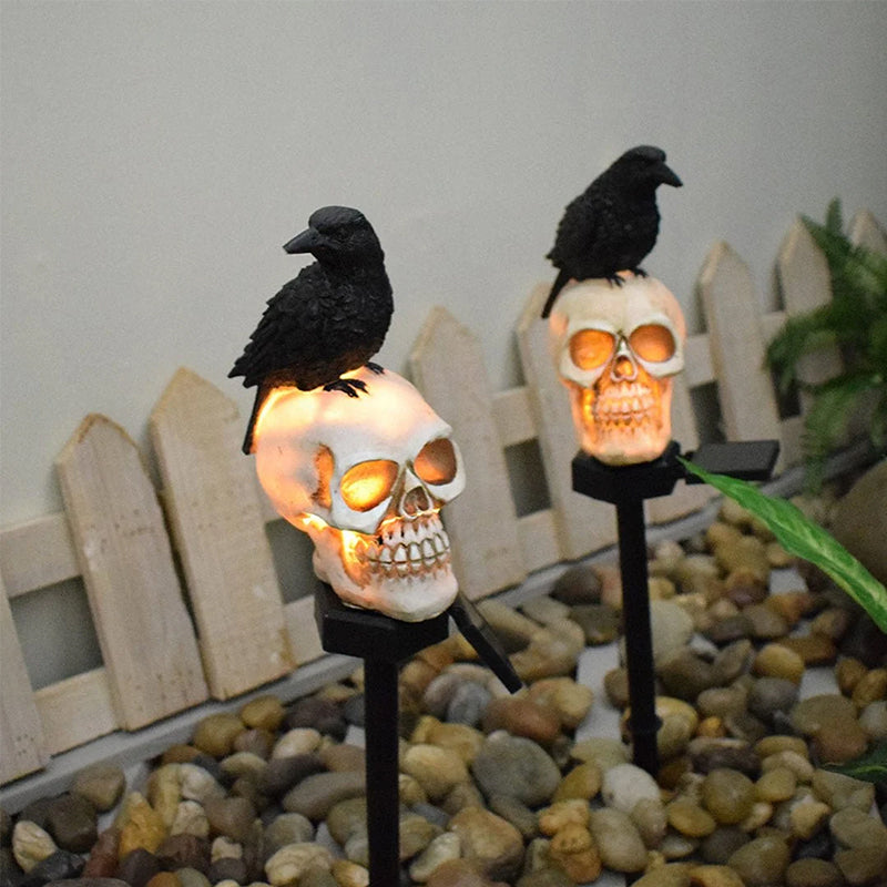 Spooky Solar Powered Skull String Lights