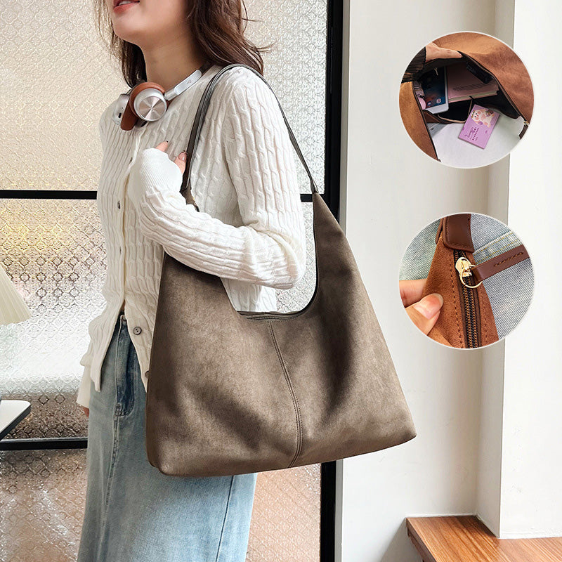 Luxurious Suede Crossbody Bag with Extra Storage
