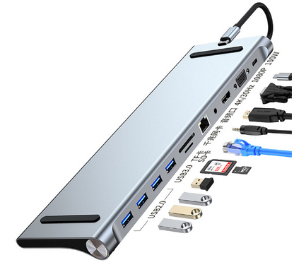 Compact USB-C Laptop Dock with HDMI and Ethernet Ports