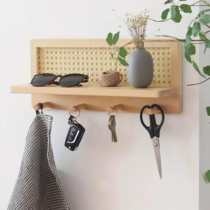 Wall Mount Shelf with Hooks