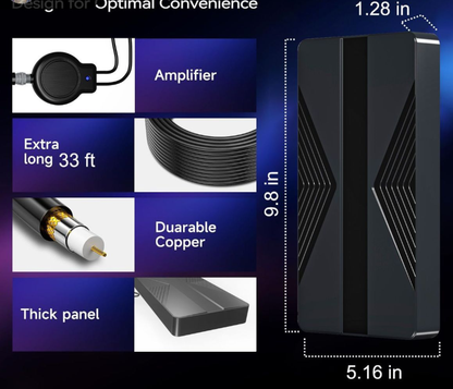 Compact Indoor TV Antenna with Base