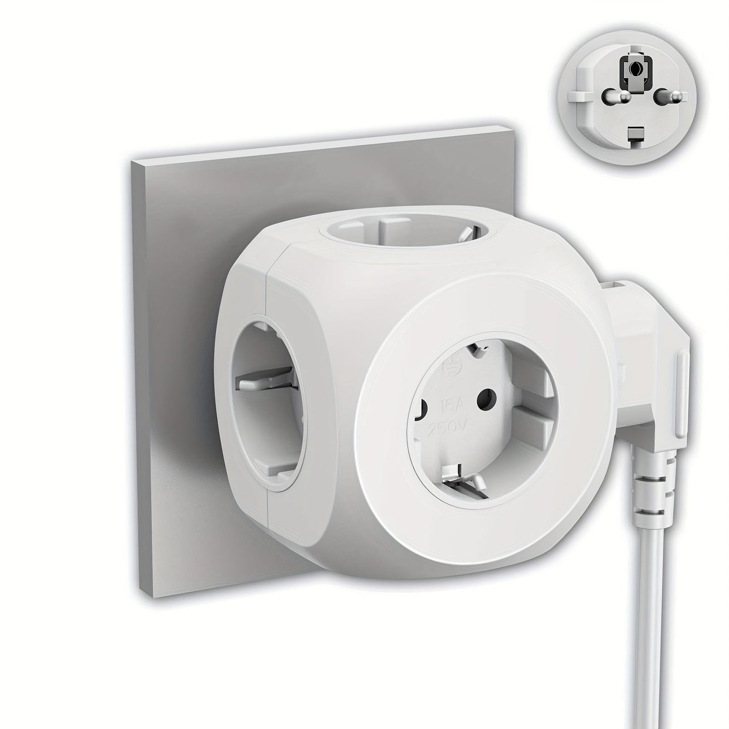 Small Travel Power Adapter Cube with 5 USB Ports - Fesara