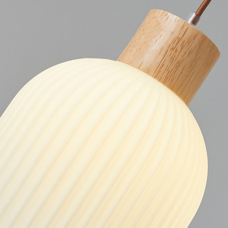 Rustic Wooden Glass Hanging Light