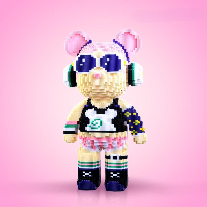 Colorful Building Block Bear Toys - Fun DIY Display Figures