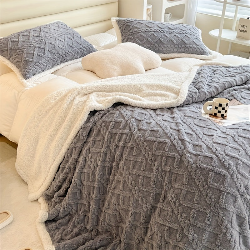 Cozy Plush Reversible Winter Blanket