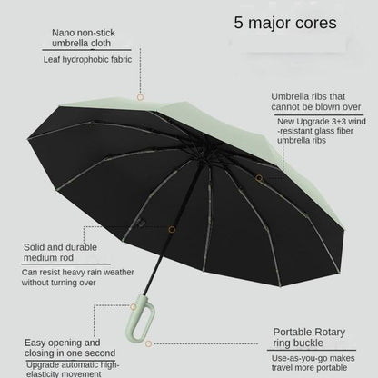 Compact Folding Umbrella with Secure Grip Handle