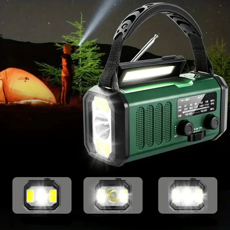 Portable Solar Radio with USB Charger and Flashlight