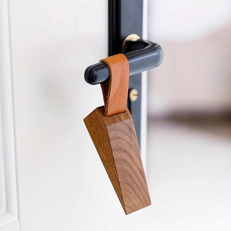 Rustic Wood Door Wedge with Rubber Grip Base
