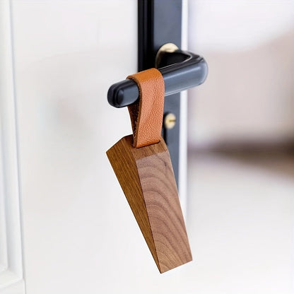 Rustic Wood Door Wedge with Rubber Grip Base