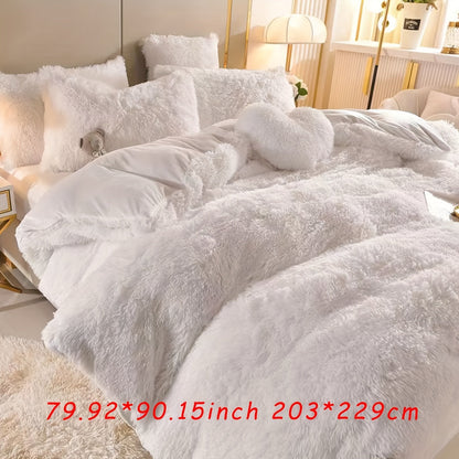 Soft Plush Velvet Duvet Cover Set for Cozy Bedding
