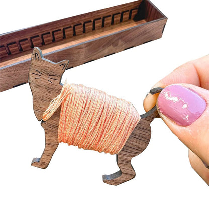 Colorful Wooden Bunny Thread Holder 16pc Set