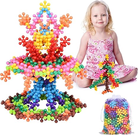 Colorful Educational Snowflake Building Blocks