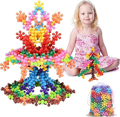 Colorful Educational Snowflake Building Blocks