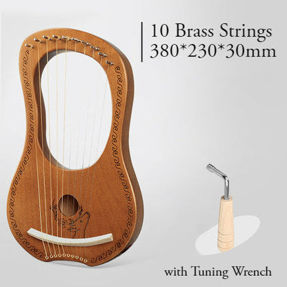 Classic Mahogany Lyre Harp with 16 Strings