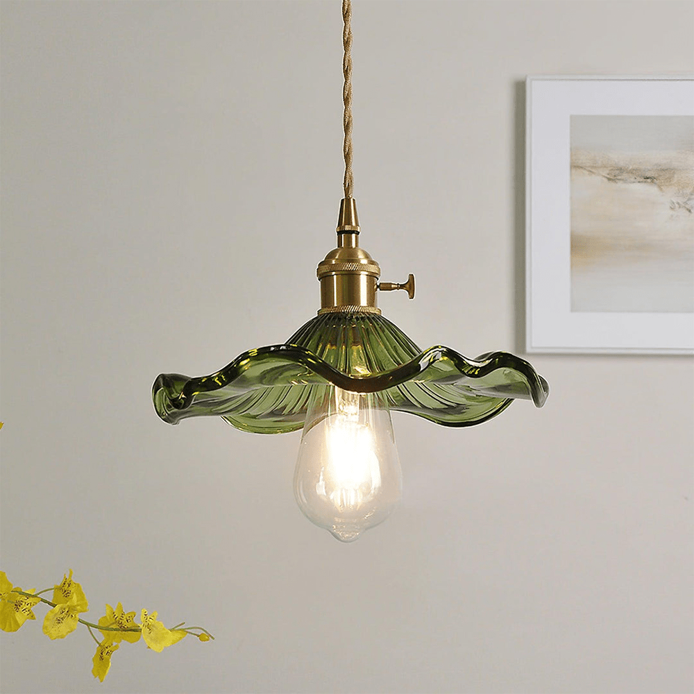 Beautiful Floral Glass Pendant Ceiling Light - Fesara